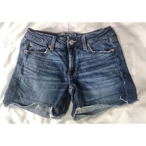 American Eagle 0 Super Stretch denim cutoff shorts Raw Hem